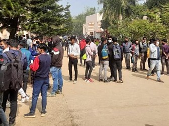 ICFAI University students protested demanding exam postponement. TIWN Pic Jan 19